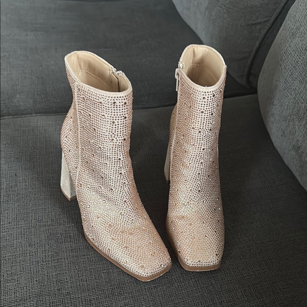 Elegant Cream Ankle Boots